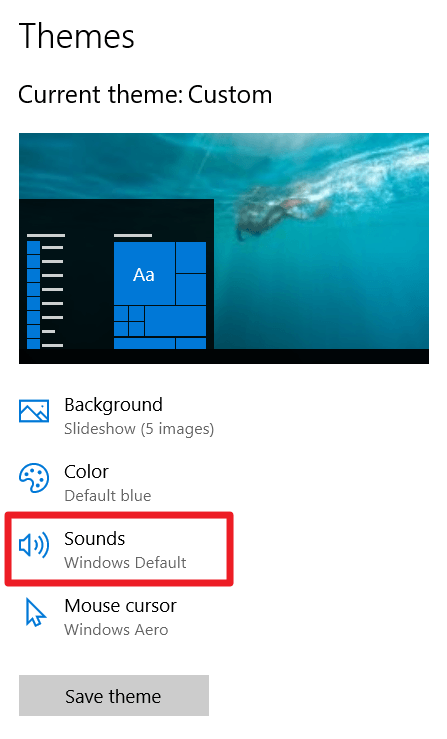 sound themes for windows 10